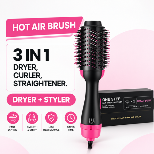 4-in-1 One Step Hot Air Brush | Hair Dryer & Styler for Smooth Volume Rewell