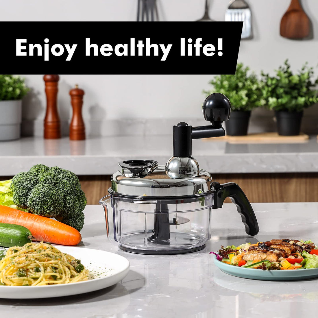 Manual Multifunctional Food Processor – Chop, Mix & Prep in Seconds! Rewell