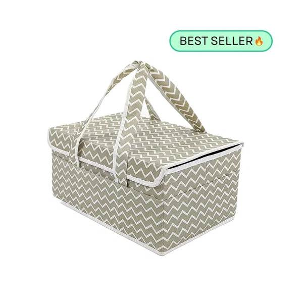 Diaper Caddy Organizer with Lid – Large &amp; Portable Rewell