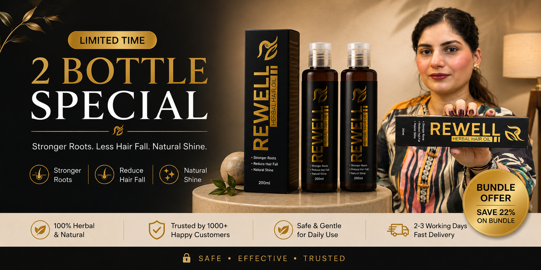 Rewell Herbal Hair Oil Anti Hairfall Solution
