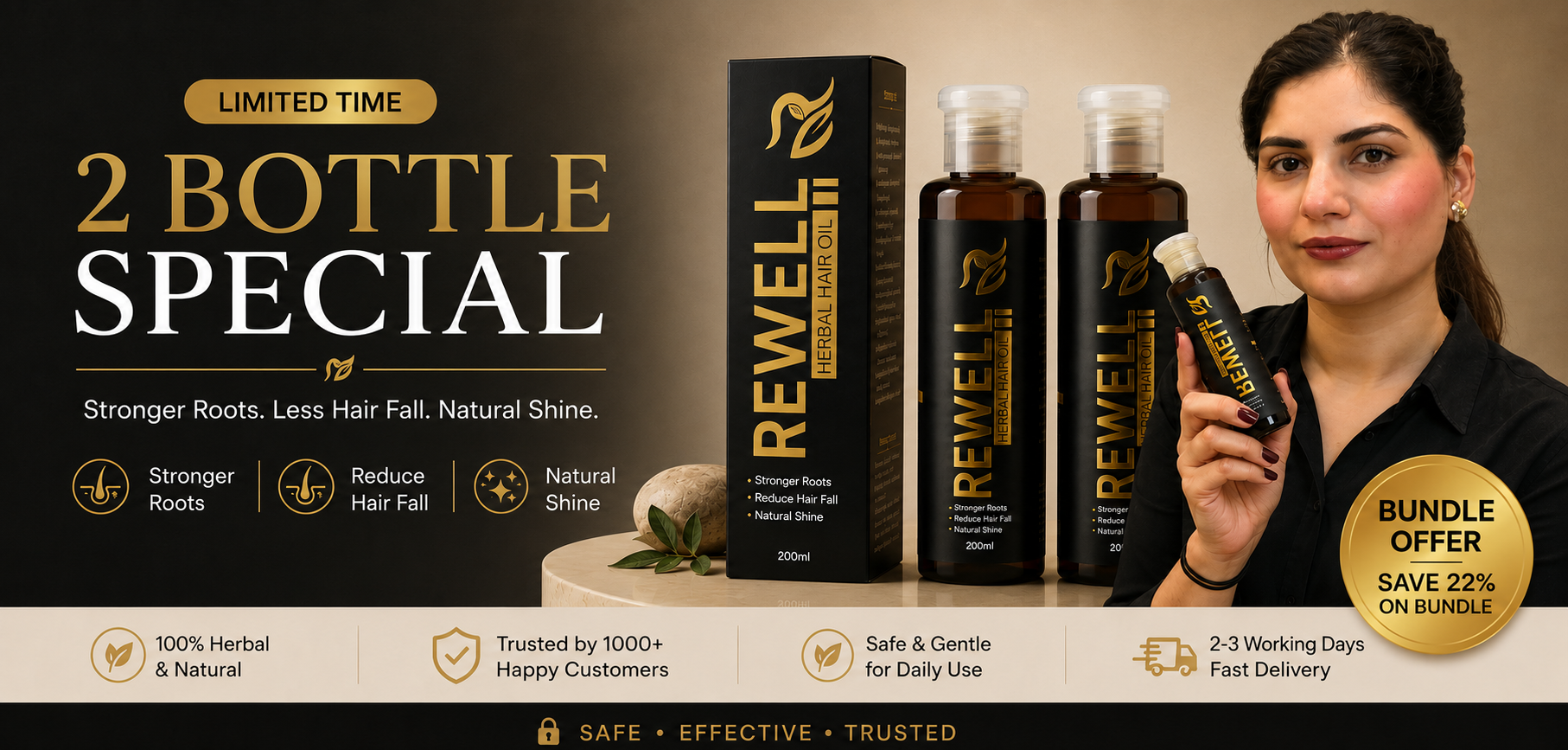 Rewell Herbal Hair Oil Top Anti Hairfall Solution