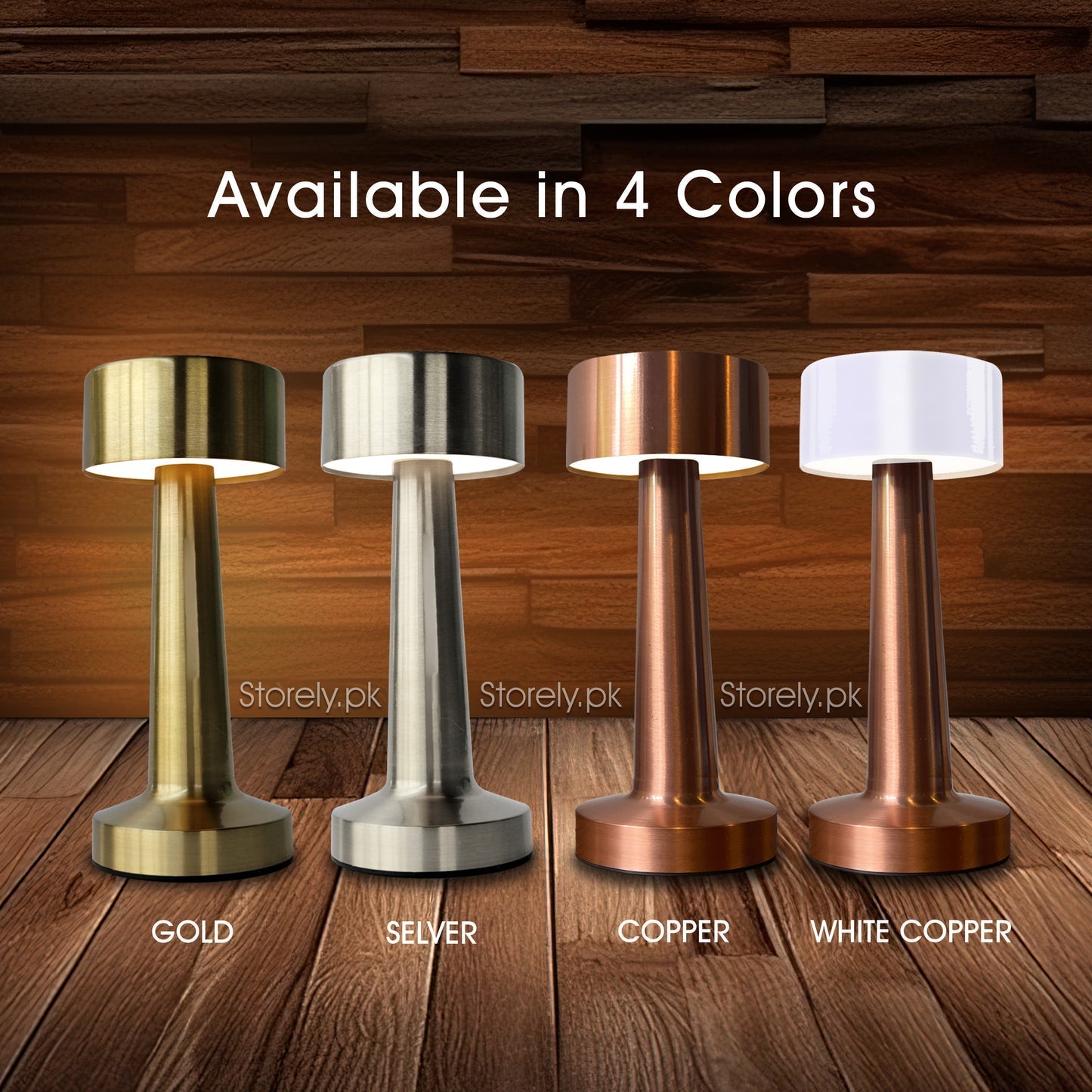 Dumbbell Shape Retro Style Rechargeable Metal Touch Lamp - USB Charge Rewell