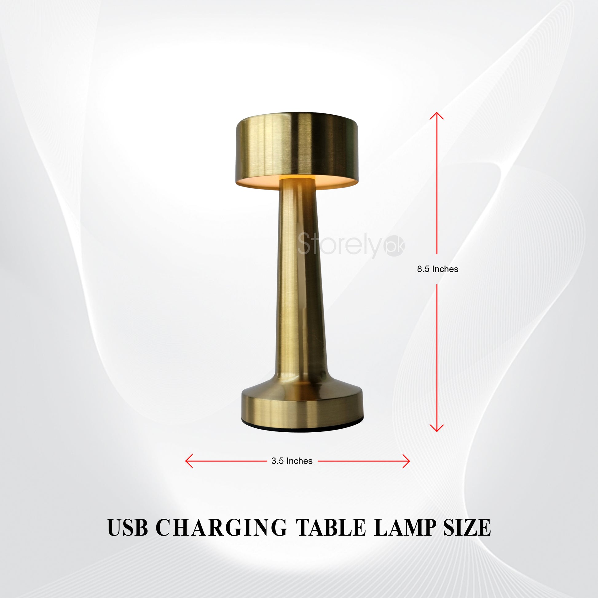 Dumbbell Shape Retro Style Rechargeable Metal Touch Lamp - USB Charge Rewell