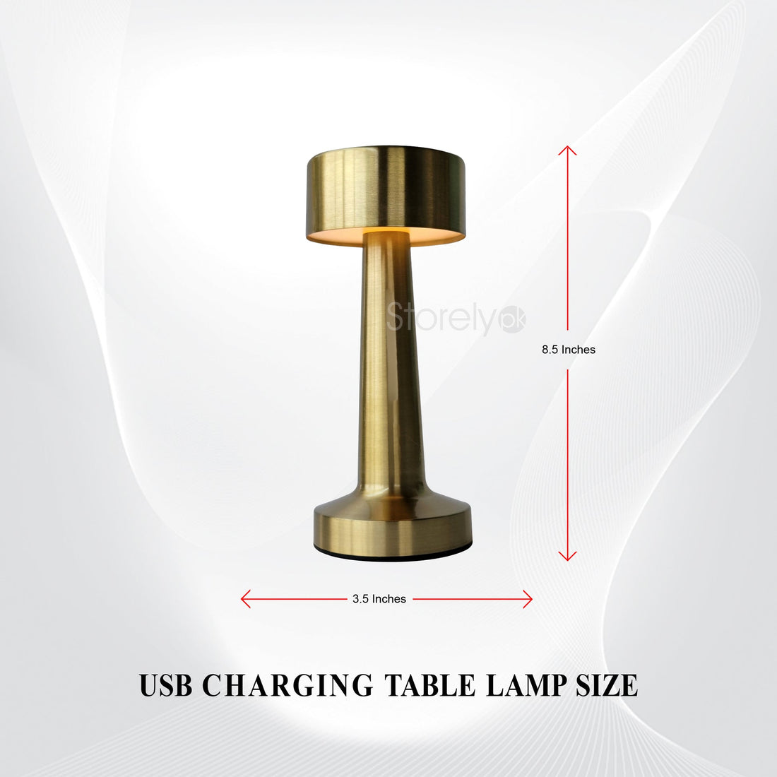 Dumbbell Shape Retro Style Rechargeable Metal Touch Lamp - USB Charge Rewell