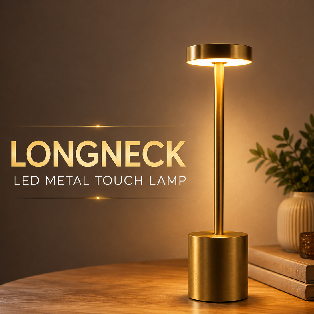 Long Neck Metal Touch Sense LED Lamp – Modern Minimalist Design, Recha storely