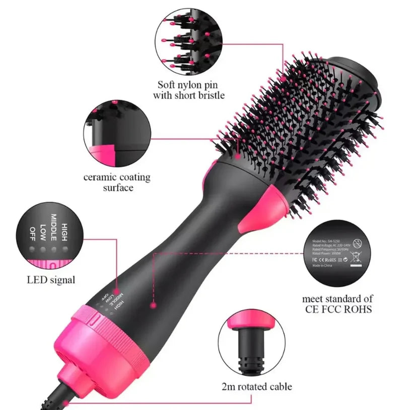 4-in-1 One Step Hot Air Brush | Hair Dryer & Styler for Smooth Volume Rewell